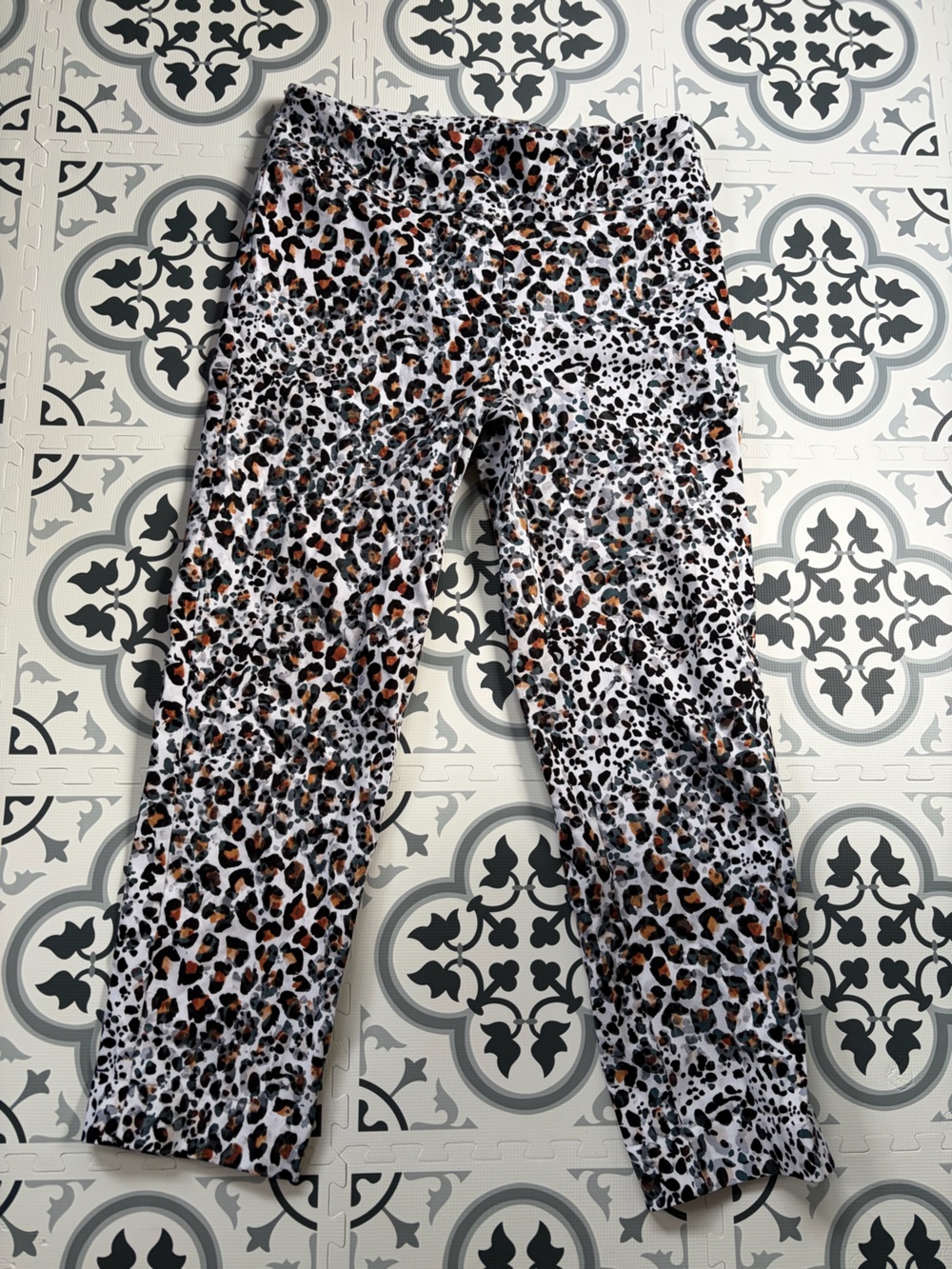 Zac & Rachel White Leopard Print Blouse with Black and Rust Spots